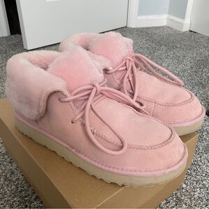 UGG Pink Shearling Lined Slippers